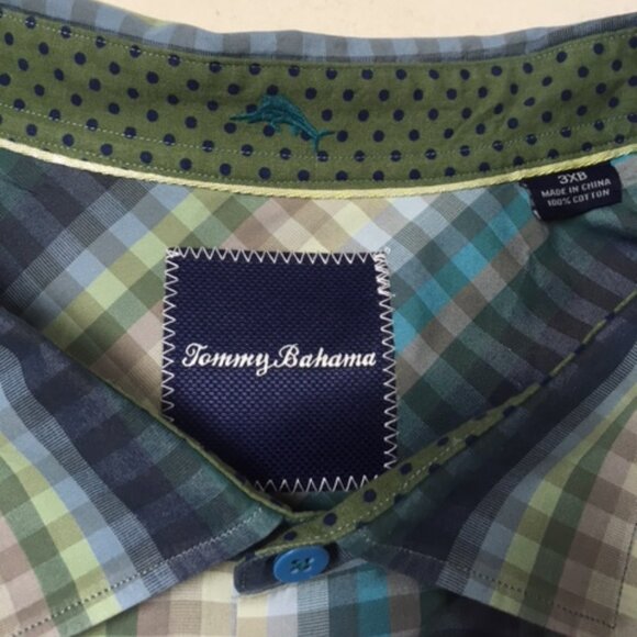 Tommy Bahama Men's 3XB Multicolor Stripe/Check Long Sleeve Shirt w/Contrast Cuff - Picture 7 of 7